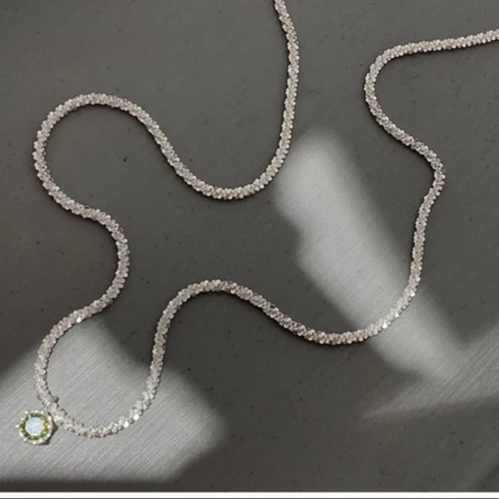 Simulated Emerald CZ Necklace – 14K Gold Plated 925 Silver, Dainty Round Pendant - Picture 7 of 11